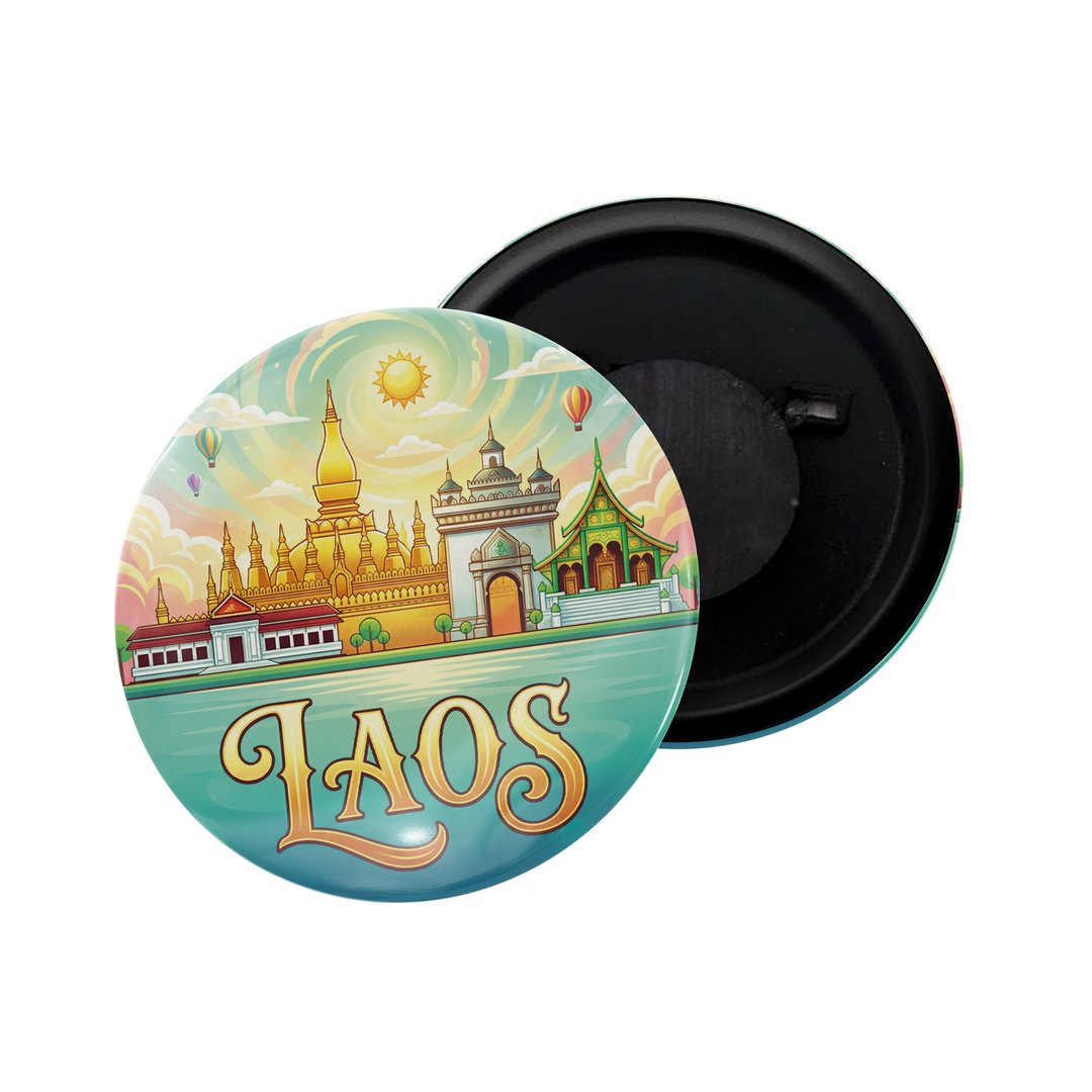 dhcrafts Fridge Magnet Blue Color Laos Glossy Finish Design Pack of 1